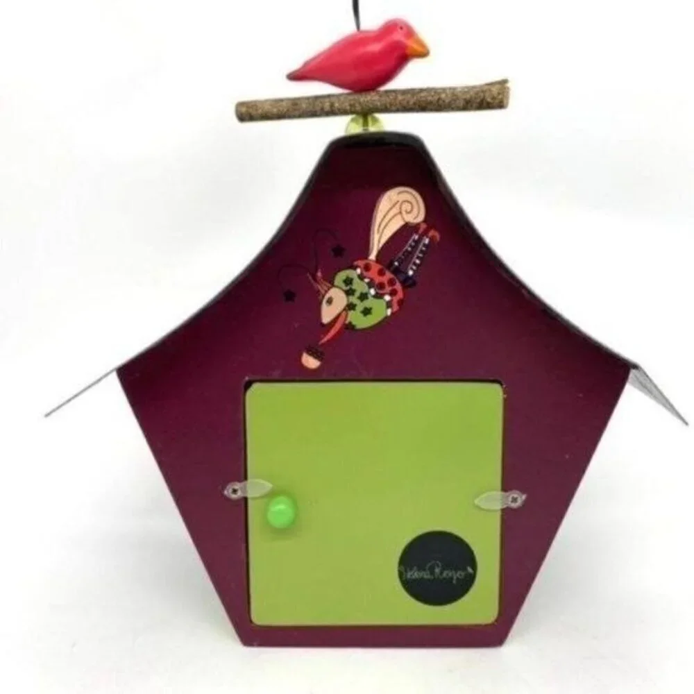 Helena Rozo Wood & Metal Whimsical Folk Art Birdhouse